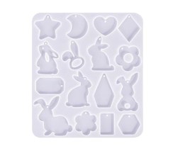 Molde silicona 16 aritos figuras surtidas